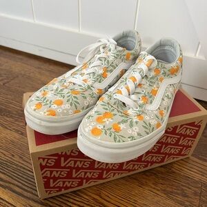 Vans youth size 4 citrus floral skater shoes